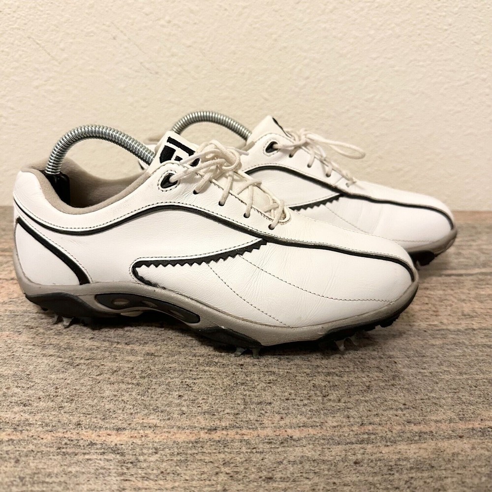 Footjoy Summer Series Womens White Black Leather Golf Shoes Soft Spikes Size 6M